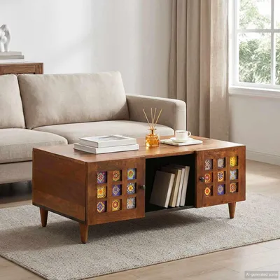 Zdjęcie produktu dla vidaXL Stolik kawowy brązowy 100 x 54 x 40 cm lite drewno mango