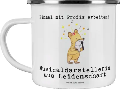 Produktbild von Mr. & Mrs. Panda Kaffeepott Musicaldarstellerin Leidenschaft - Weiß - Geschenk, Pott, Teebecher, becher emaille, Tasse, Teetasse