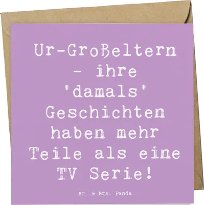 Produktbild von Mr. & Mrs. Panda doppelkarte Spruch Ur-Großeltern Geschichten - Lavendeltraum - Geschenk, Ahnen, Glückwunschkarte, Lächeln, Humor, Erzählungen, Klappkarte, faltkarte