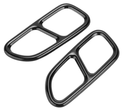 Image de 2 pièces : embout d'échappement, cadre de finition, modèle à quatre sorties, compatible avec Mercedes-Benz CLA, SLK R172, SL R231