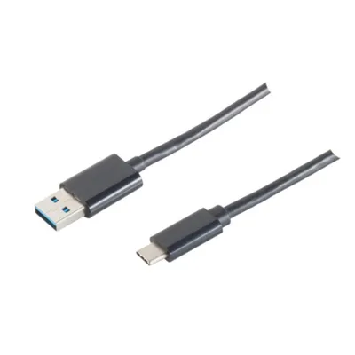 Produktbild von USB 3.0 A Stecker/ USB 3.1 C Stecker, schwarz, 1m