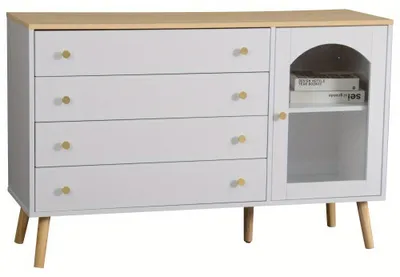 Image de Buffet - Meuble de rangement - 4 tiroirs spacieux - Design moderne - 120x40x77,5 cm
