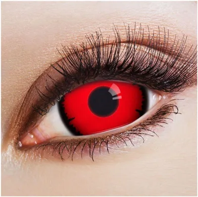 Produktbild von aricona Mini Sclera Rot Farbige Kontaktlinsen Halloween Karneval Kostüm Zombie