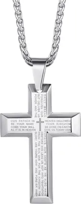 Produktbild von Richsteel Edelstahl Kreuz Anhänger Halskette Schwarz Uni 50+5cm N176