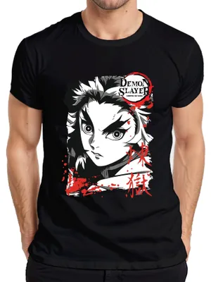 Obrázok produktu pre Pánske tričko Kimetsu no Yaiba Rengoku Fire Anime Gift, čierne, XXL