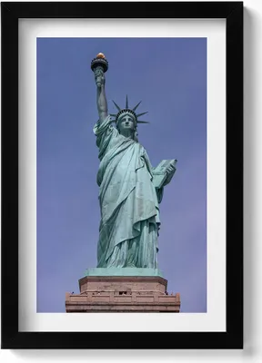Produktbild von Freiheitsstatue in New York USA– Wandbild mit Rahmen – Gerahmtes Bild  – Wanddekoration – 20x30 cm – Schwarz