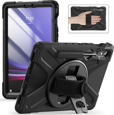 Produktbild von Samsung Galaxy Tab S10 FE / S9 FE / S9 / S8 / S7 Hülle - Coverup Heavy Duty Case mit Ständer - Schwarz