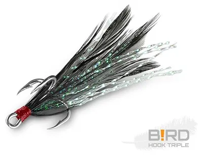 Immagine prodotto di Delphin B!RD Gancio TRIPLO / 3 pezzi piume nere #4