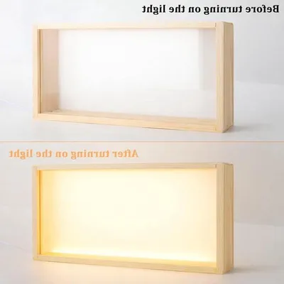 Holz 3D Bilderrahmen mit LED Beleuchtung, Schattenbox für Wohnkultur, Ideal für Wohnzimmer und Fotodisplays, 26×6×13 cm