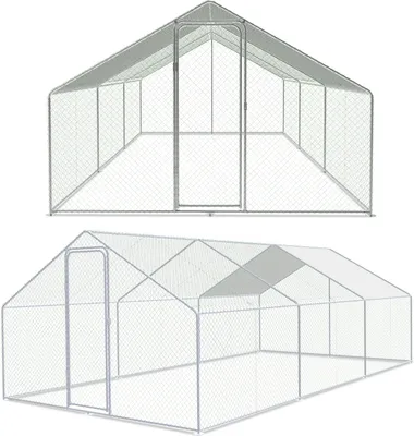 Obrázok produktu pre TolleTour ohrada pre voľný výbeh 3x6x2m - kovový kurník 18 m² s dverami a zámkom