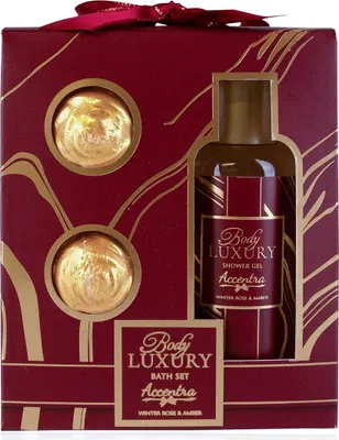 Immagine prodotto di ACCENTRA gel doccia al profumo di rosa e ambra (100 ml), bagnoschiuma (2x25 g)