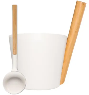 Produktbild von SET> Rento Saunaeimer + Saunakelle aluminium WEISS