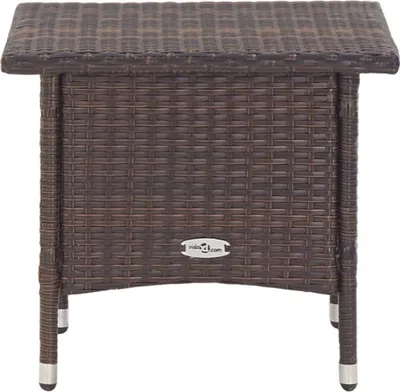 Produktbild von vidaXL Beistelltisch Braun 50x50x47 cm Poly Rattan