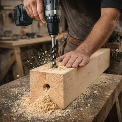 Produktbild von 7-teiliges Holzbohrer Set mit Schlangenbohrern und Balkenbohrern von 4-12 mm, 300 mm lang