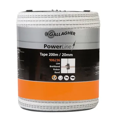 Image de Gallagher Fence Tape PowerLine (20 MM / White) - 200 mètres