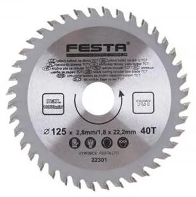 Immagine prodotto di Lama per legno TCT 125mm/22,2/40 / confezione 1 pezzo
