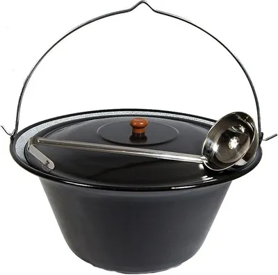 Produktbild von Set Gulaschkessel Gulaschtopf Emaille 30 Liter + Deckel Gratis Schöpflöffel