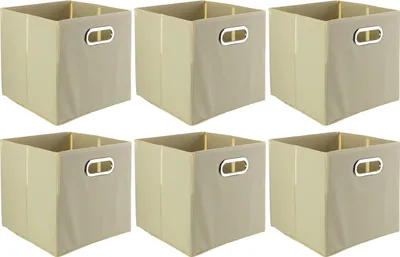 Produktbild von Aufbewahrungsboxen - 27 x 27 cm - Beige - Vlies - 6er Set