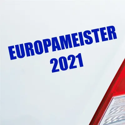 Produktbild von Auto Aufkleber Fußball Europameister 2021 19x10 cm Dunkelblau Sticker Heckscheibenaufkleber