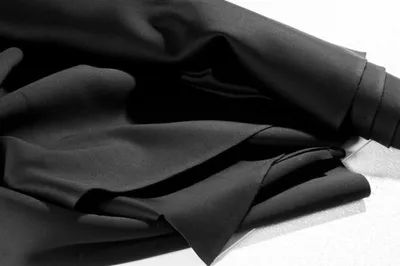 Zdjęcie produktu dla Miękki, czarny materiał bawełniany, 100% bawełna, szerokość 5 metrów