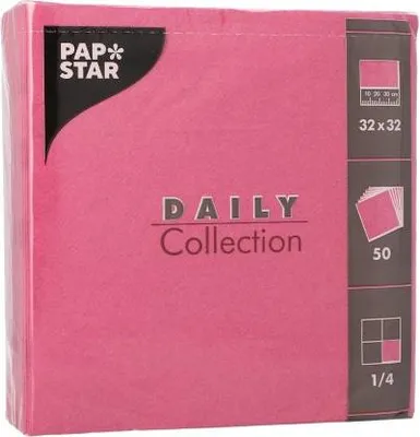 Produktbild von 700 Papstar Servietten DAILY Collection 1/4-Falz 32 cm x 32 cm fuchsia 37366