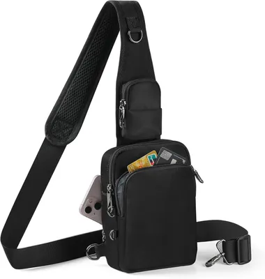 Imagen del producto de Bolsos bandolera con protección antirrobo y protección RFID para hombres y mujeres, color negro