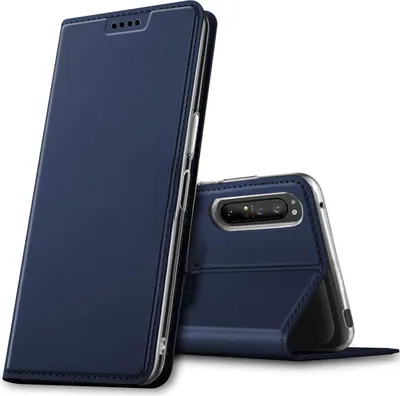 Produktbild von Conie Ultra Slim Klapp Tasche für Sony Xperia 5 II Kartenfach Hülle Rundumschutz in Blau