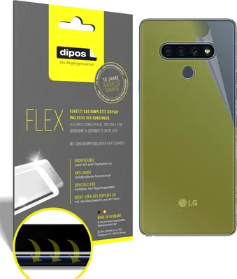 Produktbild von 3x Schutzfolie für LG K71 Rückseite Folie, 100% Displayabdeckung, dipos Flex