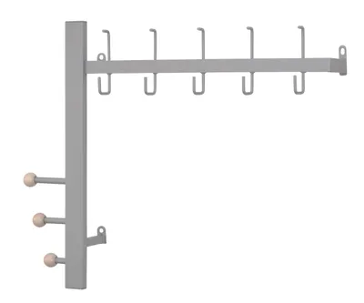 Produktbild von Wandgarderobe Metall alufarben