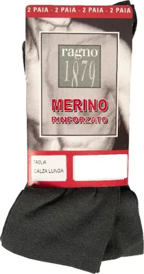 Immagine prodotto di Confezione due paia calze uomo lunghe sottoginocchio calzini alti lana RAGNO articolo 09070S, Taglia 3 - Piede 44/45, Lana 40%,Poliammide 20%,Acrilica 40%
