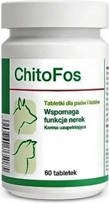 Zdjęcie produktu dla ChitoFos na nerki DLA PSÓW I KOTÓW 60 tabletek.