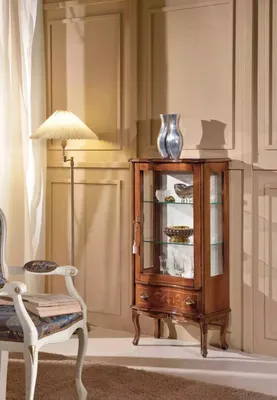 Produktbild von Klassische Holz Glas Vitrine Luxus Wohnzimmer Designer Glasvitrine Möbel