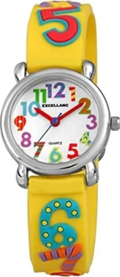 Produktbild von Excellanc 4500020-002 Kinderuhr "Zahlen" Silikonarmband in gelb