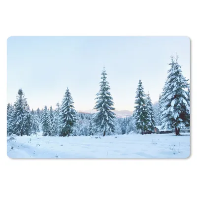 Produktbild von MuchoWow® Schreibtischunterlage Winter - Schnee - Bäume 60x40 cm - XXL Mauspad - Großes Mauspad