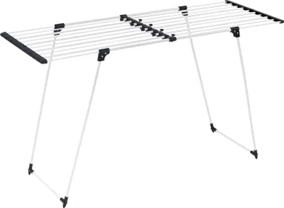 A white background with a drying rack.