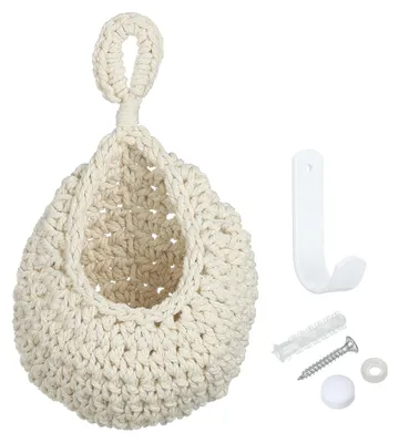 Image de Petit panier suspendu tressé à la main pour fruits, idéal pour la cuisine