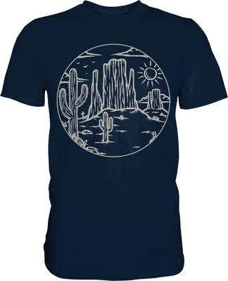 Produktbild von Kaktus Wüste Sukkulenten T-Shirt – Navy / L