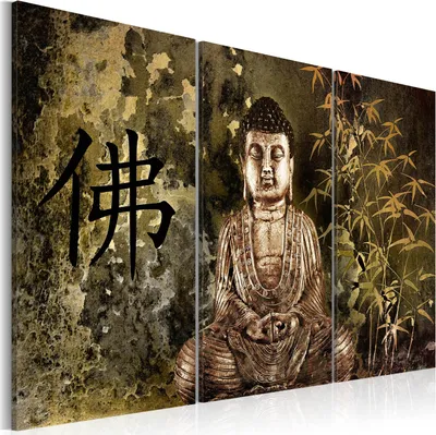 Produktbild von Wandbilder Buddha 120x80 cm 3 tlg – Moderne Leinwandbilder, Leinwanddruck, Wanddeko Schlafzimmer, Leinwandbilder, Bilder Wohnzimmer 020113-288