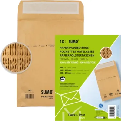 Produktbild von Papierpolstertasche C Sumo 10er braun 145x215mm