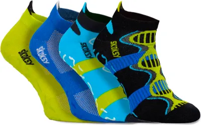 Produktbild von Socken mit Anti-Rutsch-Print für Herren 41-46, 4 Paar Bunte Sportsocken - Lindgrün, Dunkelblau, E1 und E2