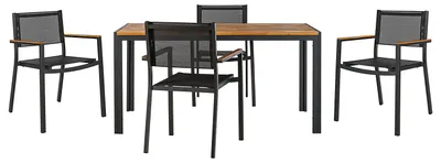 Produktbild von home24 Gartenessgruppe - 5-teilig - Akazie Massiv / Aluminium - Braun / Schwarz