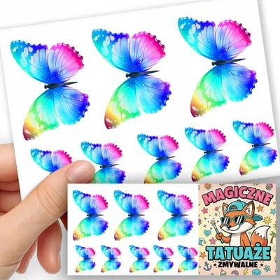 Image de TATOUAGES EPHEMERES POUR ENFANTS - Papillon Papillons - 8 pcs