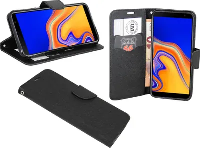 Obrázek produktu pro Elegantní knížkový obal Smart Magnet kompatibilní pro Samsung Galaxy J4+ Plus ( J415F ) flipové pouzdro kožený vzhled peněženky knížkový obal v černé barvě