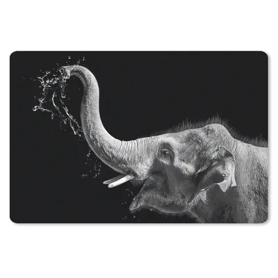 Produktbild von MuchoWow® Schreibtischunterlage Porträt - Elefant - Tiere - Schwarz und weiß 60x40 cm - XXL Mauspad - Großes Mauspad