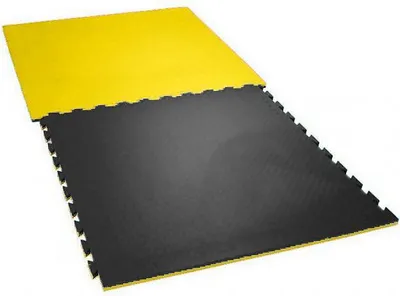Image de Tapis TATAMI-TAEKWONDO double face 100x100x2,5 cm rouge-noir
