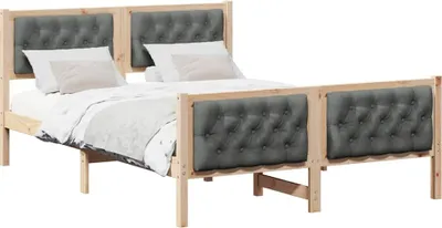 Obrázok produktu pre Rám postele Tmavo šedá 140 x 190 cm Masívne borovicové drevo