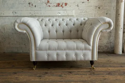 Immagine prodotto di Poltrona Divano Tappezzeria Divano Tessile Chesterfield Divani 1,5 Posti Singolo Bianco