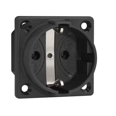 Produktbild von ABL SCHUKO Einbausteckdose, schwarz, ohne Klappdeckel 1661300