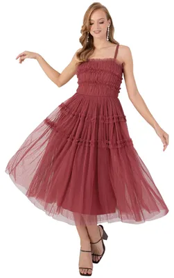 Produktbild von Anaya with Love Damen Kleid, Midilänge, Abendkleid, eckiger Ausschnitt, trägerlos