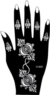 Produktbild von Henna Tattoo Schablone für die Rechte Hand